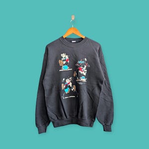 vintage 1994 Popeye the sailor man sweatshirt Popeye crewneck Popeye sweater pullover streewear cartoon style nice black colour size medium