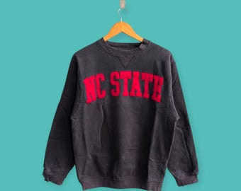 vintage north Carolina state university sweatshirt north Carolina university crewneck sweater pullover college style black colour size small