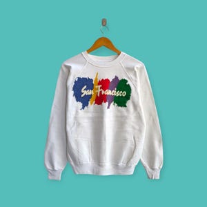 vintage 80s 90s San Francisco sweatshirt San Francisco crewneck San Francisco sweater pullover streewear style nice white colour size medium