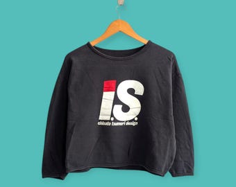 vintage issey miyake crop top bluza issey miyake okrągły dekolt issey miyake sweter pullover japoński styl czarny kolor rozmiar mały
