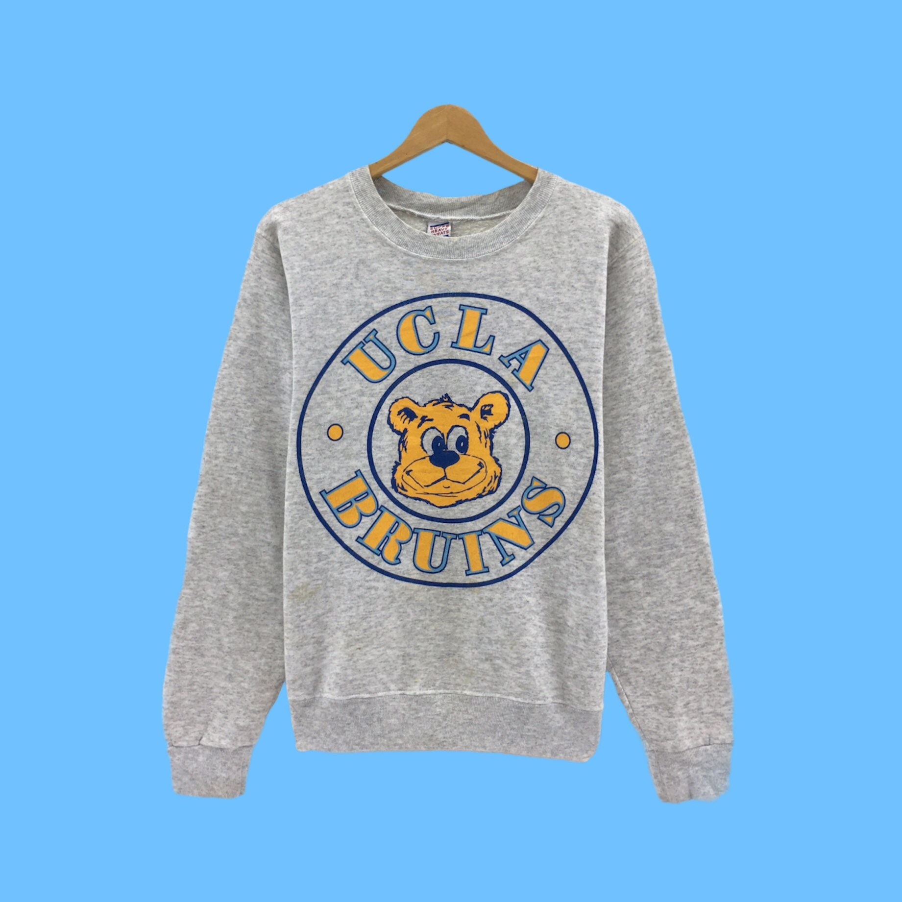 Very Rare Vintage UCLA Bruins Big Bear Head Print Logo Spell Out