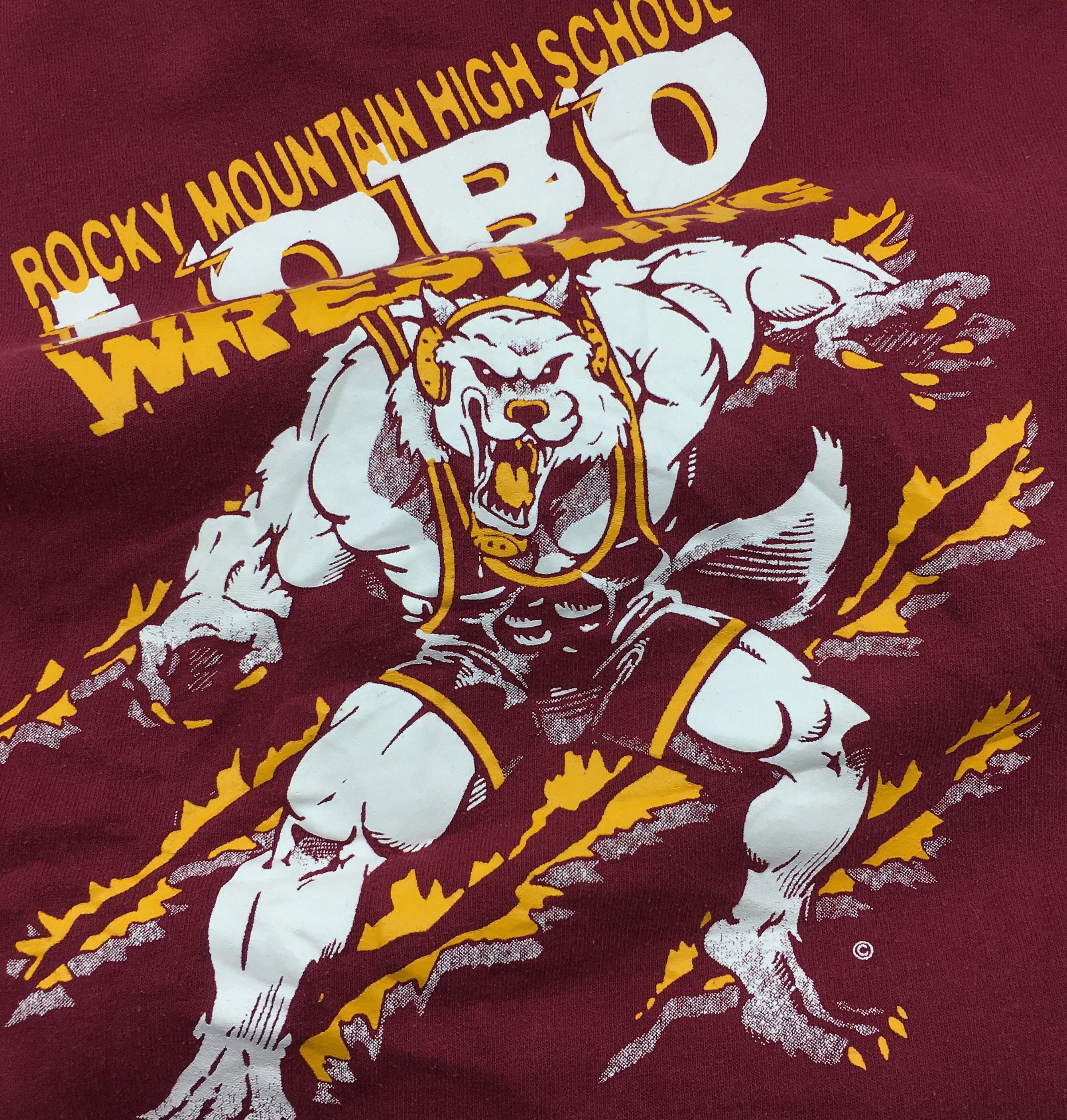 Rare Vintage Rocky Mountain High School Wrestling LOBO Big Etsy UK