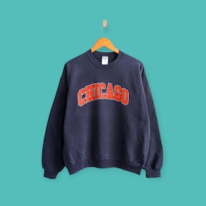 vintage Chicago spell out sweatshirt Chicago crewneck Chicago sweater pullover streewear sportswear style nice blue colour size large
