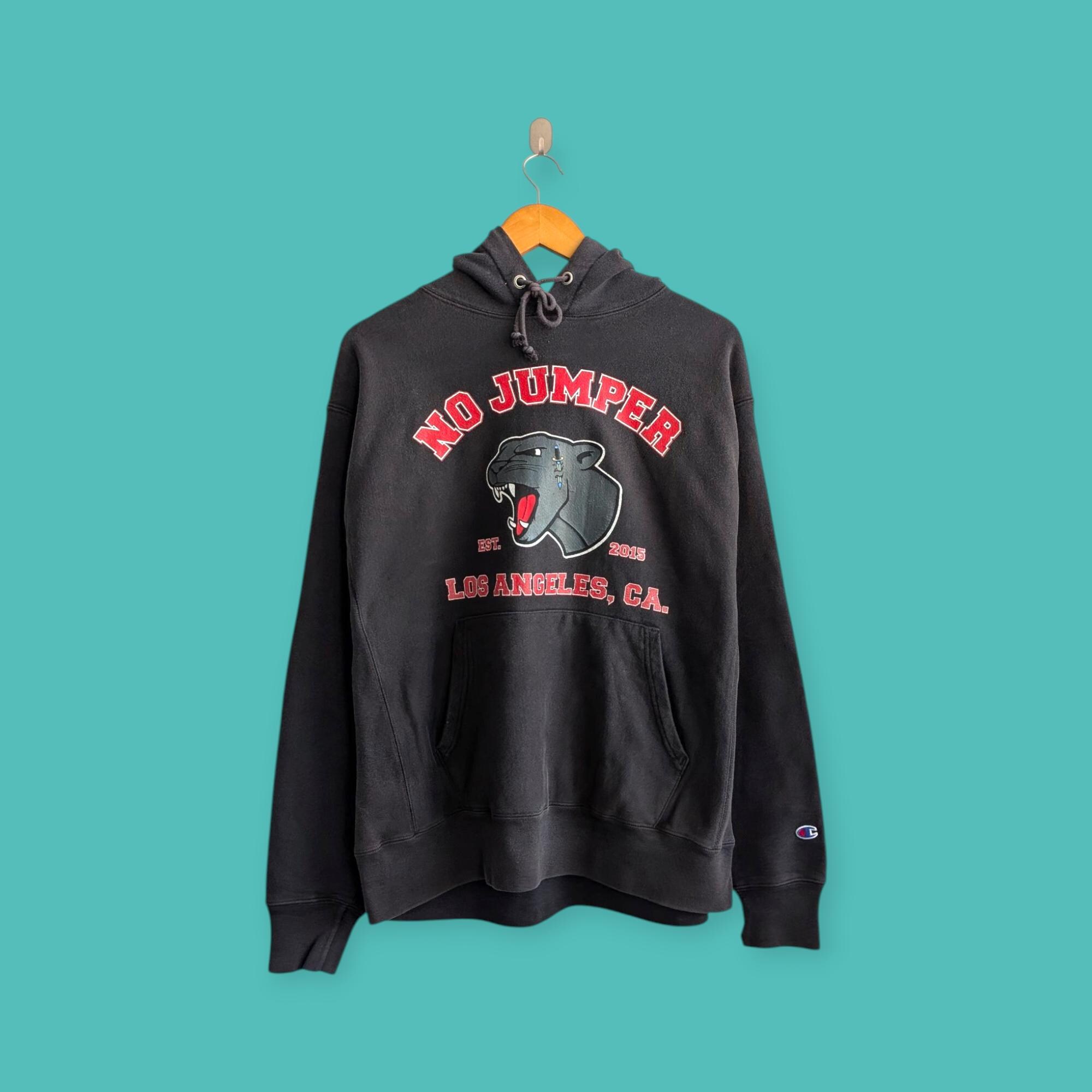 Vintage Y2K No Jumper Spell Out Basketball Hoodie Champion Reverse 