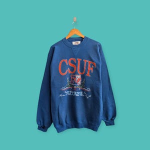 vintage 90s California state university Fullerton sweatshirt CSUF crewneck Fullerton college sweater pullover nice blue colour size medium