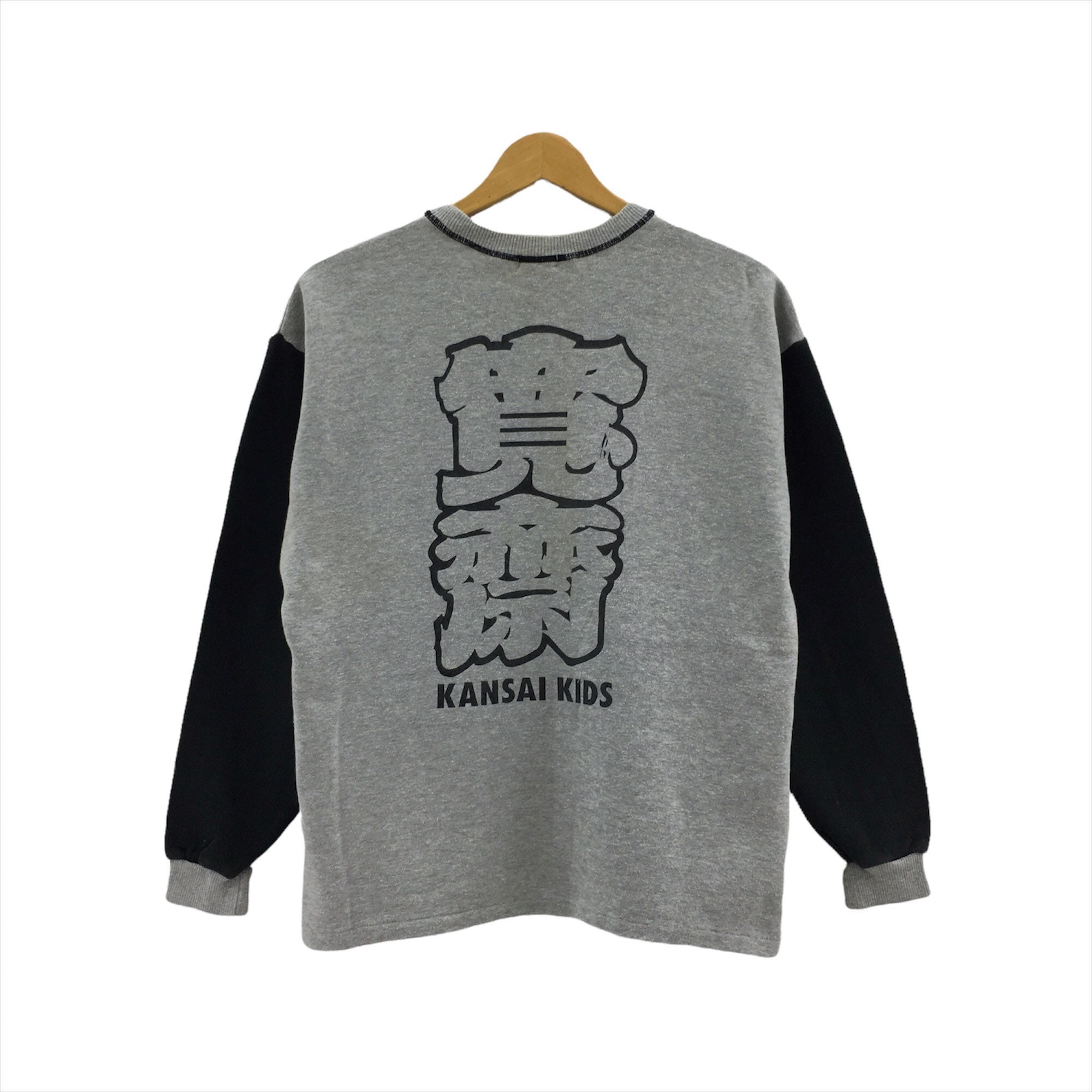 Rare Vintage Kansai Kids Big Logo Crewneck Long Sleeve Shirt Grey  