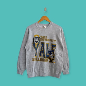 vintage 90s Yale university sweatshirt Yale bulldogs crewneck Yale university sweater pullover college style nice gray colour size medium