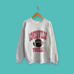 bluza Louisville Cardinals z lat 90. sweter z okrągłym dekoltem Louisville Cardinals w stylu streetwear ładny szary kolor rozmiar x-large