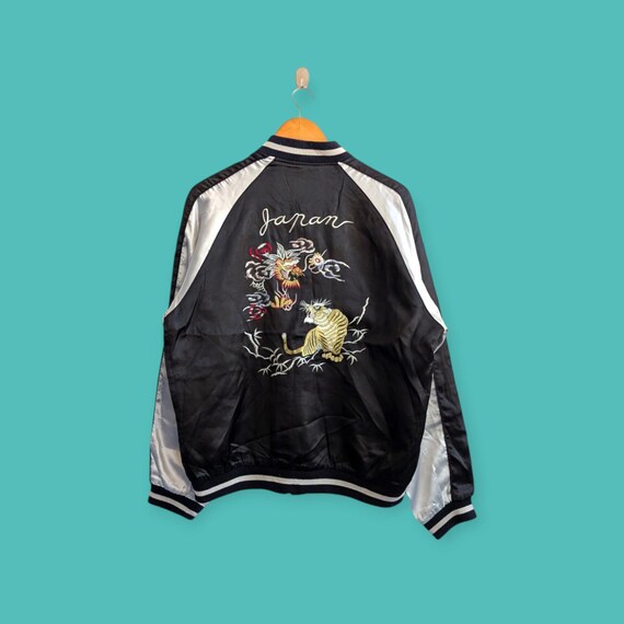 Vintage Sukajan Japan Dragon & Tiger Big Logo Embroidery Yokosuka
