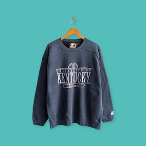 vintage 90s university Kentucky sweatshirt Kentucky wildcats crewneck embroidered logo sweater pullover streewear blue colour size x-large