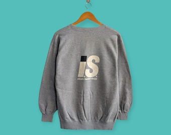 Bluza vintage issey miyake is duże logo issey miyake sweter issey miyake sweter w stylu japońskim ładny szary kolor rozmiar średni