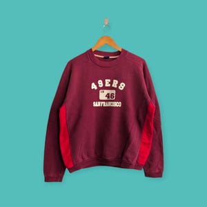 vintage San Francisco 49ers Sweatshirt San Francisco 49ers Crewneck San Francisco 49ers Pullover schöne weinrote Farbe Größe Large