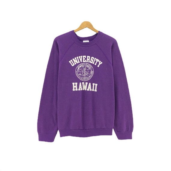 Vintage University of Hawaii Big Logo Spell Out Print Crewneck Small Size Pink Colour Jumper Pullover Sportswear Sweatshirt Style Very Rare