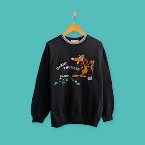 vintage 90s golf golfing sweatshirt embroidered logo crewneck cute graphics sweater pullover streewear style nice black colour size large