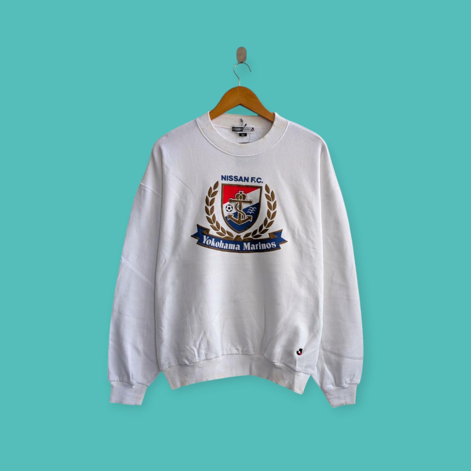 【当時物】Nissan FC Yokohama Marinos トレーナー M Vintage 90s NOS Yokohama Marinos Sweatshirt Yokohama Marinos