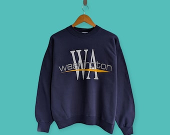 vintage 90s Washington DC sweatshirt Washington DC crewneck Washington DC sweater pullover streewear style nice blue colour size large
