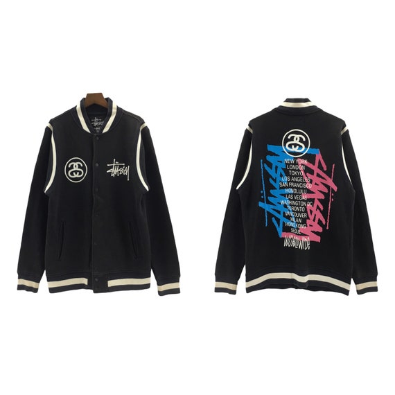 Very Rare! Stussy Worldwide Varsity Jacket Button up Very Rare! Stussy Worldwide Varsity Jacket Button up