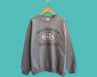 vintage NHRA championship sweatshirt drag racing crewneck NHRA sweater pullover streewear sportswear style nice gray colour size large