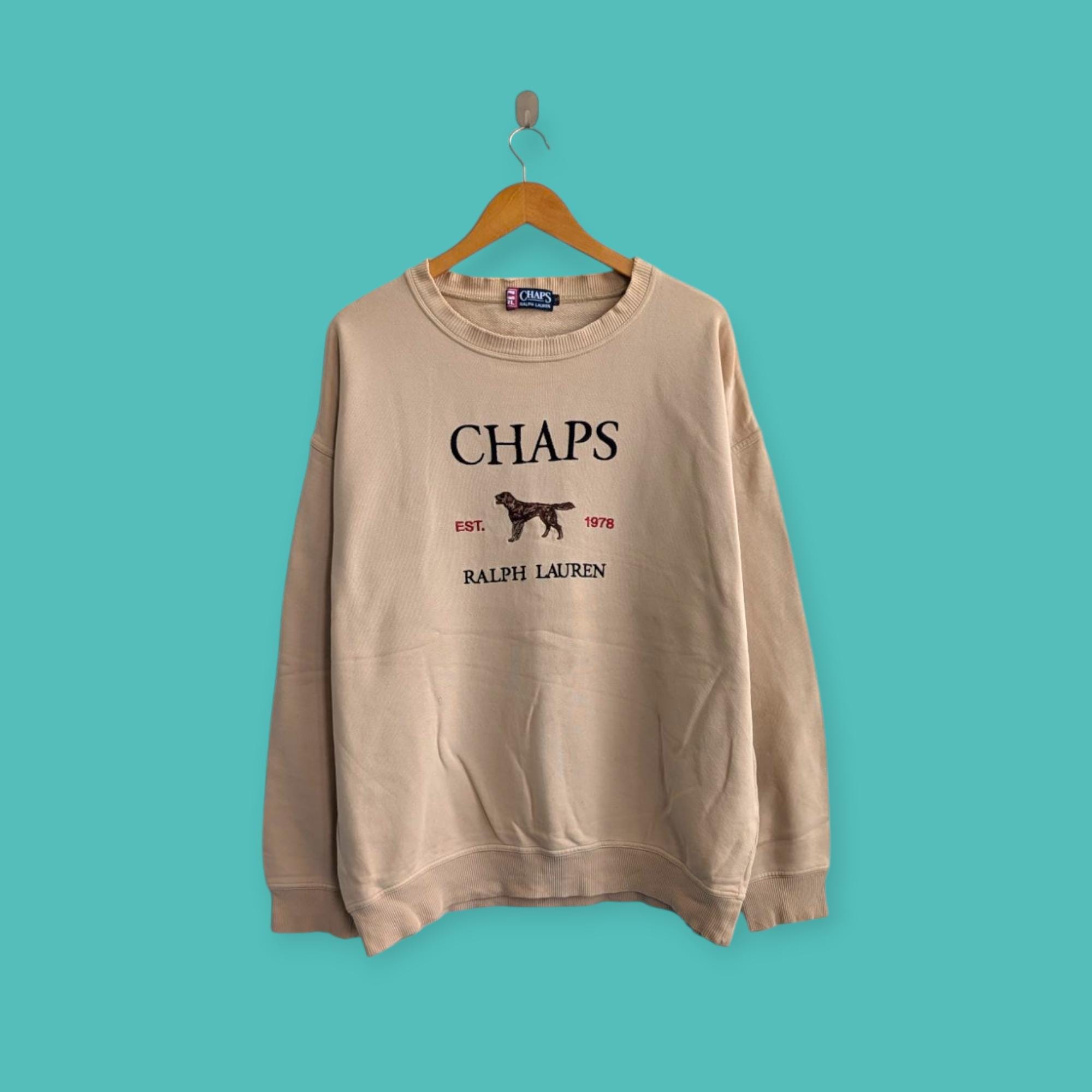 Vintage Distressed Chaps Sweatshirt Ralph Lauren Crewneck Dog