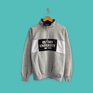 vintage distressed oxford university sweatshirt oxford university crewneck oxford university sweater pullover gray colour size large