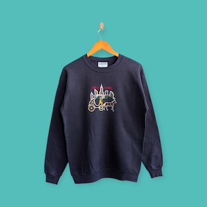 vintage 90s New York city sweatshirt embroidered logo crewneck New York city sweater pullover streewear style nice blue colour size medium