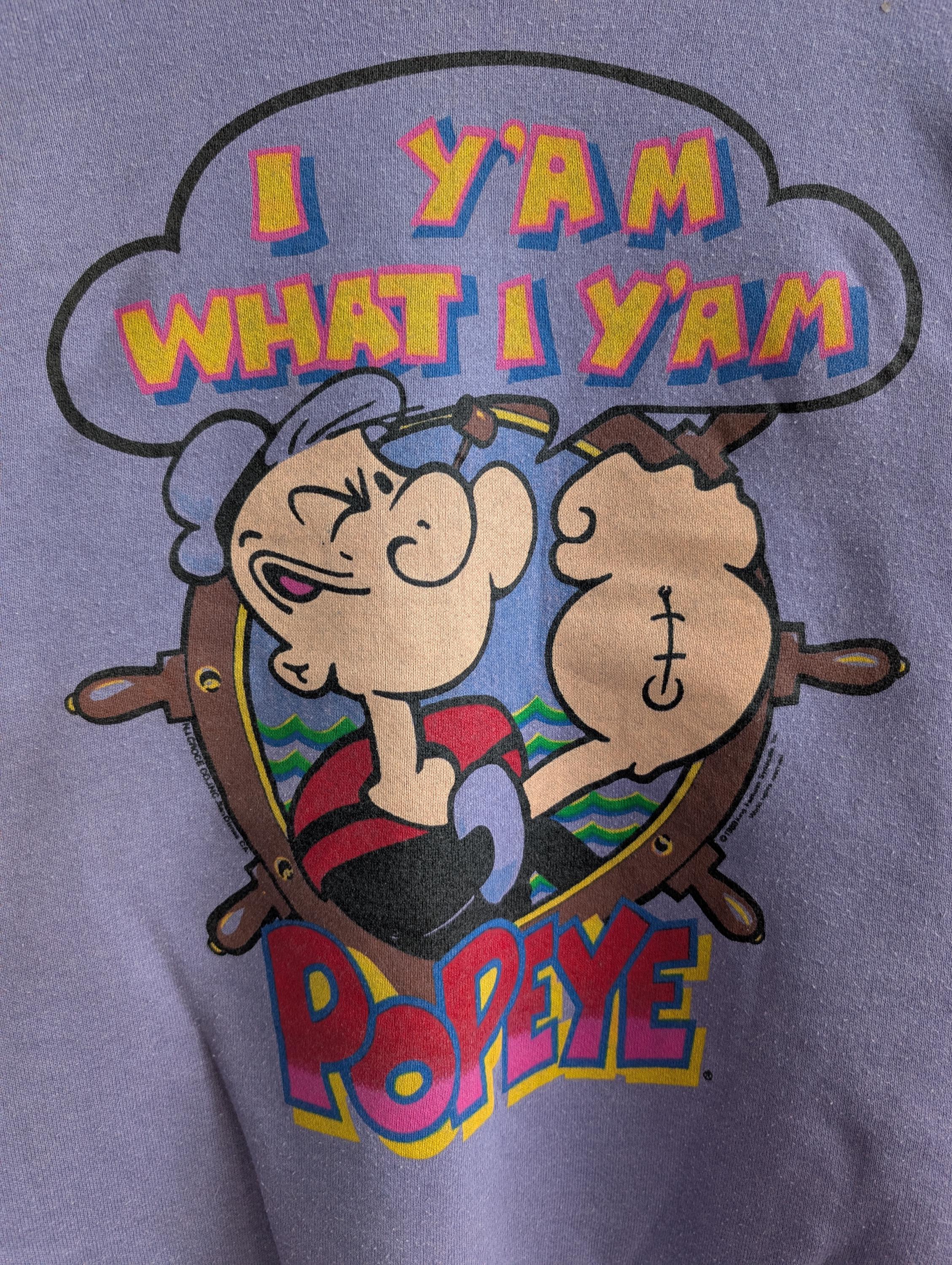 Vintage 90s Popeye the Sailor Man Sweatshirt Popeye Crewneck