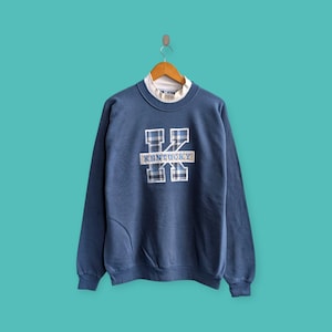 vintage 90s university Kentucky sweatshirt Kentucky wildcats crewneck embroidered sweater pullover streewear style blue colour size large