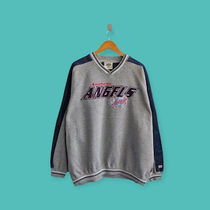 vintage 90s Anaheim angels big logo sweatshirt embroidered crewneck Anaheim angels sweater pullover streewear gray colour size xx-large
