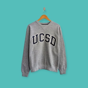 vintage university California sweatshirt embroidered logo crewneck universal California sweater pullover college gray colour size small