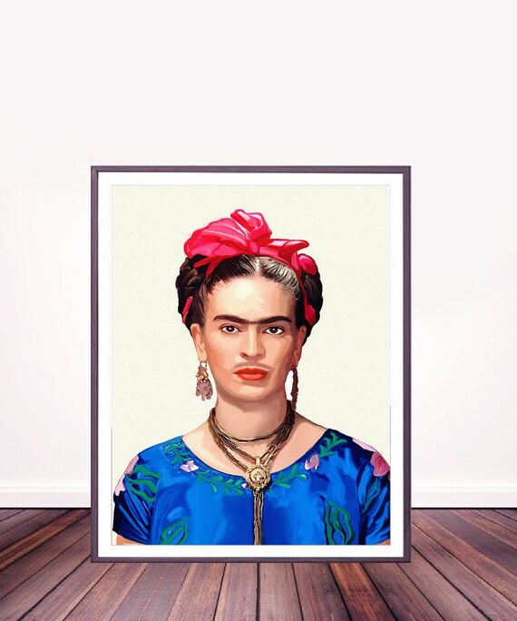 Frida Khalo portrait digital download printable art artwork to frame high resolution digital art prints 8x10 and 11x14