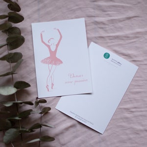 Pink postcard "Dancing with passion" - illustration dancer - room decoration - dance poster