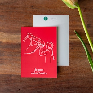 Carte de voeux Equitation Joyeux anniversaire