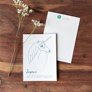 Carte postale Licorne Joyeux anniversaire
