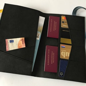 Reiseetui, Reisedokumententasche, nachhaltig aus veganem reißfestem Papier, Reiseetui Familie und perfektes Geschenk für Weltreisende