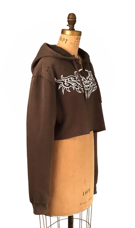 cropped green hoodie