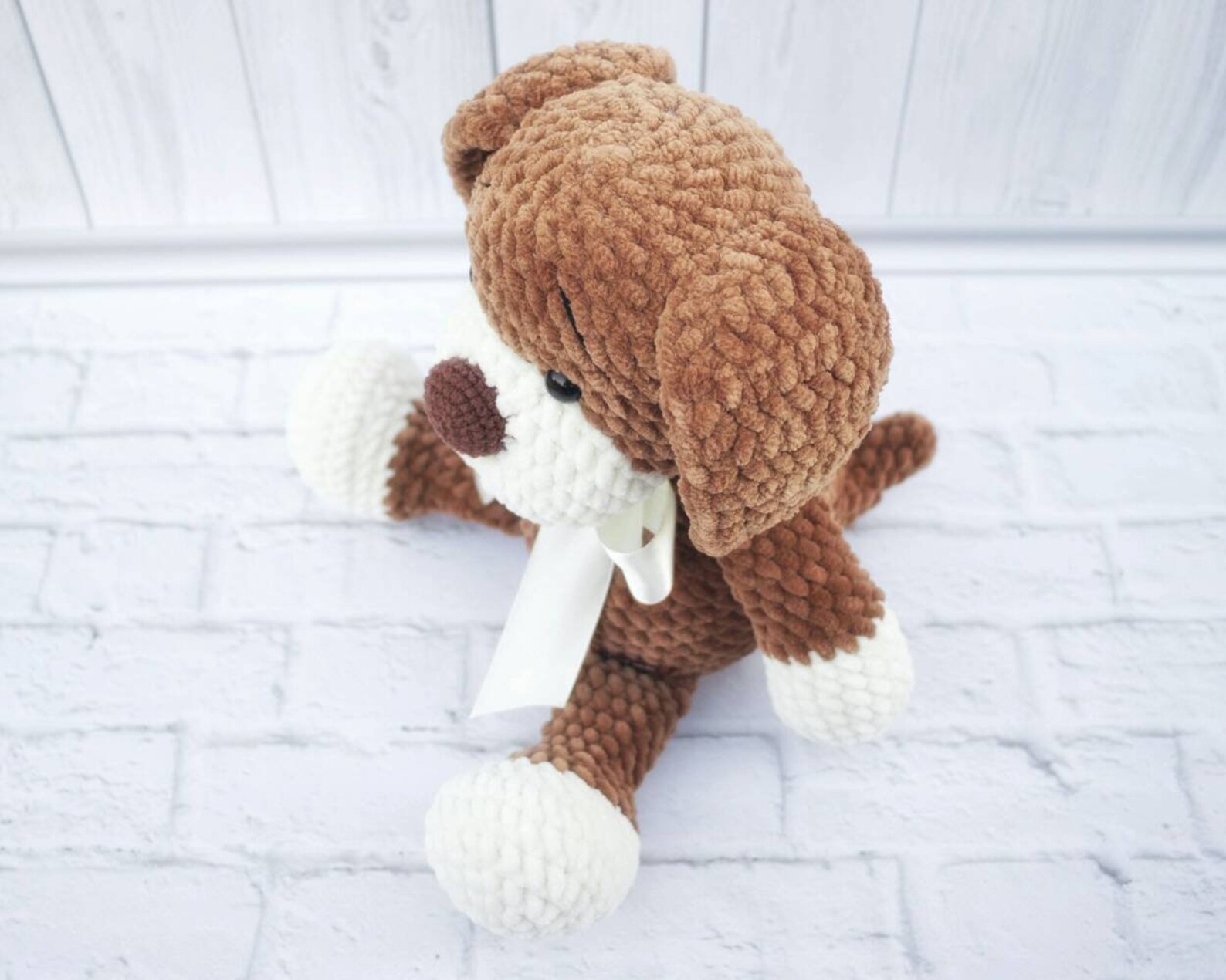 Puppy dog toy Stuffed animal dog Baby shower gift Brown Etsy