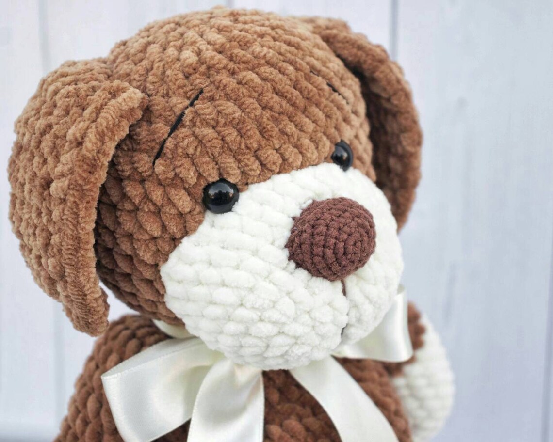Puppy dog toy Stuffed animal dog Baby shower gift Brown Etsy