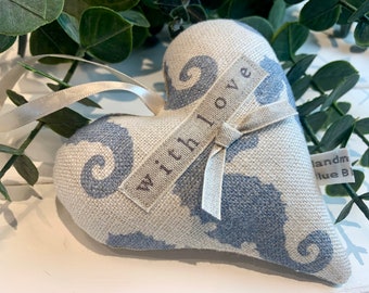 Lavender heart  | Seahorse heart | Lavender Hanging Linen Peony & Sage | Gift Heart