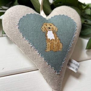 Cockapoo Hanging Heart: Sophie Allport Fabric, Lavender Scented, Dog Gift