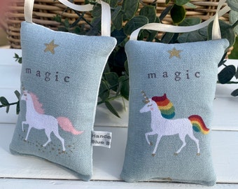 Unicorn Lavender bag sachet | rainbow and pink hanging lavender bag | Sophie Allport Fabric