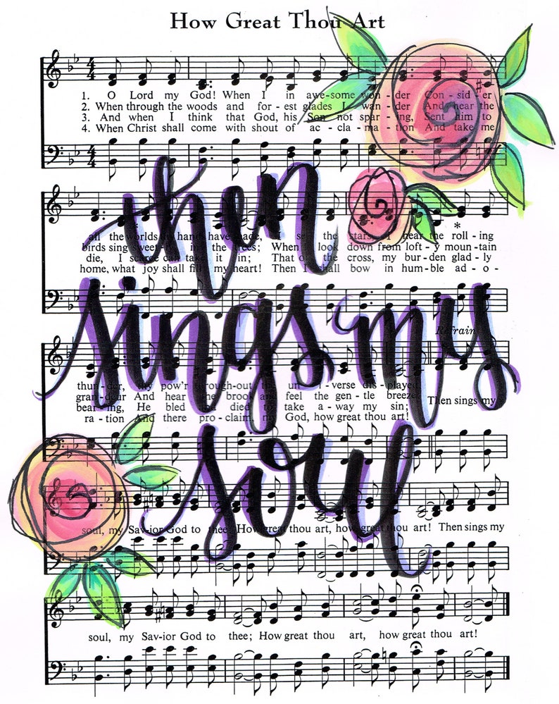 Then Sings My Soul Hymn Art, Sheet Music, Instant Download, Hymnal