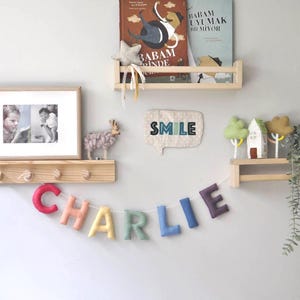Felt Personalized Name Banner | Custom Handmade Bunting | Baby Shower Sign | Nursery Decor Garland | Birthday Wall Hanging | Toddler Room