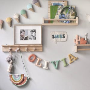 Felt Personalized Name Banner | Custom Handmade Bunting | Baby Shower Sign | Nursery Decor Garland | Birthday Wall Hanging | Toddler Room