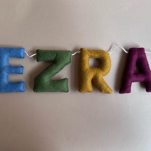 Felt Name Bunting, Personalized Nursery Name Banner, Custom Pastel Letter Garland, New Baby Shower Gift, Kids Room Sign image 15