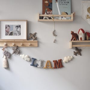 Personalized Felt Airplane Name Banner: Custom Baby Shower Nursery Garland
