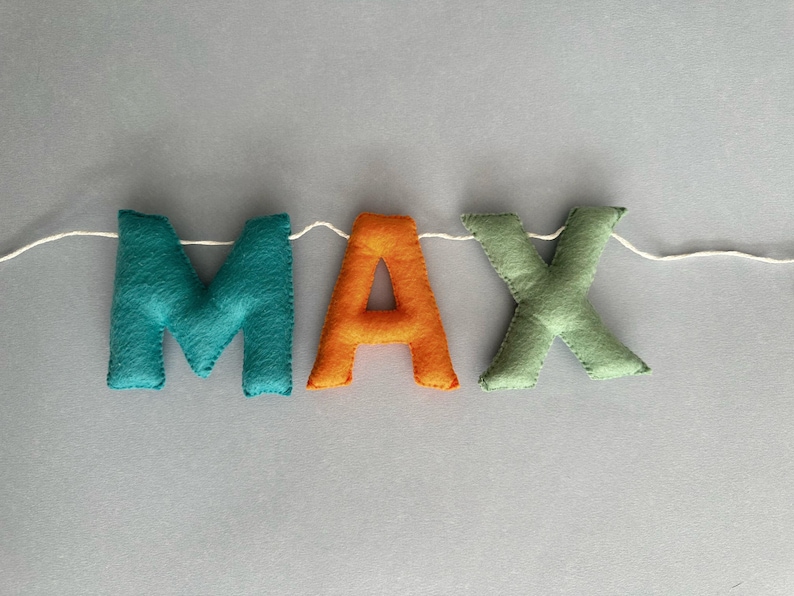 Felt Name Bunting, Personalized Nursery Name Banner, Custom Pastel Letter Garland, New Baby Shower Gift, Kids Room Sign image 17