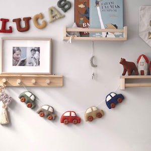 Felt Car Garland | Car Nursery Decor | Baby Boy Room Banner | Transportation Baby Shower Gift