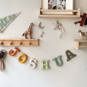 Felt Personalized Name Banner | Custom Handmade Bunting | Baby Shower Sign | Nursery Decor Garland | Birthday Wall Hanging | Toddler Room