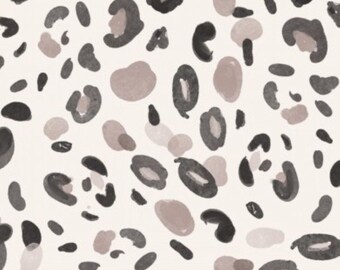 Stoff Meterware Leoparden-Muster in beige, für Bekleidung und Dekoration, Jersey, French Terry, Musselin, Softshell, Panama