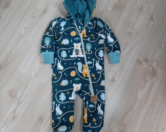 Frühlingsanzug /Softshelloverall / Outdooroverall " Waldleben " Softshellanzug Fleece gefüttert für Baby und Kind unisex